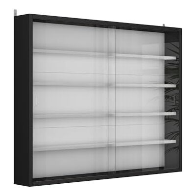 Vicco vitrine murale "Showla", noir/blanc, avec 4 étagères, pour montage mural pour le rangement et la présentation Vicco vitrine murale "Showla", noir/blanc, avec 4 étagères, pour montage mural pour le rangement et la présentation