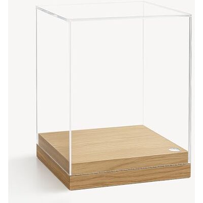 SAFE Vitrine en acrylique faite à la main avec fond en chêne massif Pour objets de collection, miniatures et objets design Cube Manufact 80 SAFE Vitrine en acrylique faite à la main avec fond en chêne massif Pour objets de collection, miniatures et objets design Cube Manufact 80
