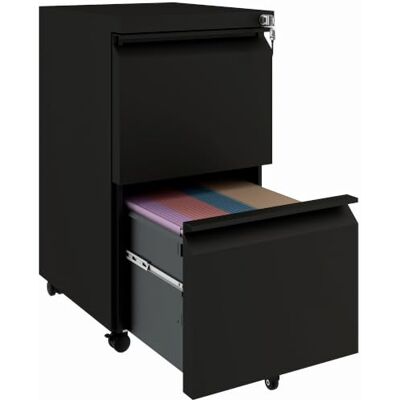 Vinsetto Armoire de classement mobile à 2 tiroirs sur roulettes en acier verrouillable avec barre de suspension réglable pour lettres, format A4 et légal, noir Vinsetto Armoire de classement mobile à 2 tiroirs sur roulettes en acier verrouillable avec barre de suspension réglable pour lettres, format A4 et légal, noir