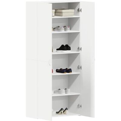 Vidaxl Armoire à Chaussures Blanche 80x35.5x180 cm - Armoire à chaussures Vidaxl Armoire à Chaussures Blanche 80x35.5x180 cm - Armoire à chaussures