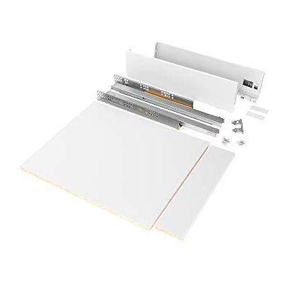 Emuca Kit de tiroir pour cuisine et salle de bain Vertex de hauteur 93 mm avec panneaux incluses., 450, Peint en blanc, 1 ut. Emuca Kit de tiroir pour cuisine et salle de bain Vertex de hauteur 93 mm avec panneaux incluses., 450, Peint en blanc, 1 ut.