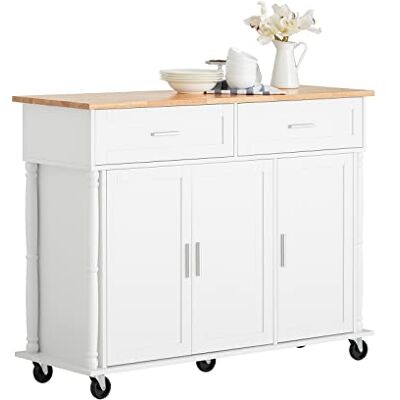SoBuy Chariot de Cuisine, Buffet Armoire à Roulettes, Meuble de Rangement Cuisine, 2 Tiroirs et 3 Portes, 117x40x91 cm, FKW116-WN SoBuy Chariot de Cuisine, Buffet Armoire à Roulettes, Meuble de Rangement Cuisine, 2 Tiroirs et 3 Portes, 117x40x91 cm, FKW116-WN