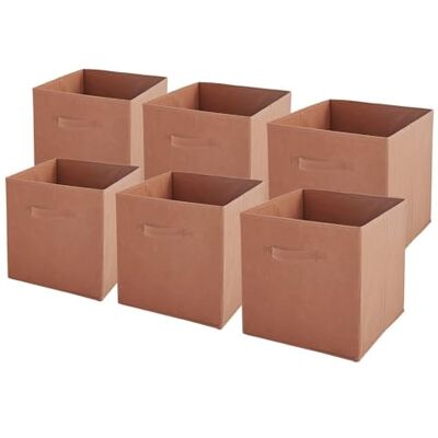 Box and Beyond Lot de 6 Paniers de Rangement 27 x 27 x 27 cm Tissu Terracotta Pliables Avec Poignées Rangement, Déco Chambre, Salon, Bureau Style Moderne Box and Beyond Lot de 6 Paniers de Rangement 27 x 27 x 27 cm Tissu Terracotta Pliables Avec Poignées Rangement, Déco Chambre, Salon, Bureau Style Moderne