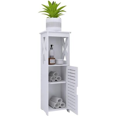 homewell Armoires de salle de bain, unités de rangement de salle de bain avec étagère de rangement ouverte, armoire de toilette autoportante, étroite (26 x 20 x 75 cm) homewell Armoires de salle de bain, unités de rangement de salle de bain avec étagère de rangement ouverte, armoire de toilette autoportante, étroite (26 x 20 x 75 cm)