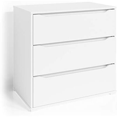 Vicco Commode avec tiroirs "Ruben", Blanc, 48x77.6cm pour le rangement de vêtements et d’objets du quotidien Vicco Commode avec tiroirs "Ruben", Blanc, 48x77.6cm pour le rangement de vêtements et d’objets du quotidien