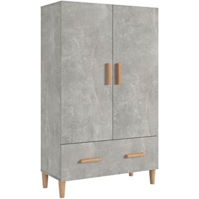vidaXL Buffet haut Gris béton 70x31x115 cm Bois d'ingénierie vidaXL Buffet haut Gris béton 70x31x115 cm Bois d'ingénierie