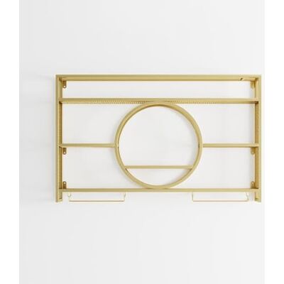 NGAMITSX Pour placard, fixation murale en métal noir pour maison, bar, salle à manger, décoration (taille : 120 x 15 x 80 cm, couleur : or) NGAMITSX Pour placard, fixation murale en métal noir pour maison, bar, salle à manger, décoration (taille : 120 x 15 x 80 cm, couleur : or)