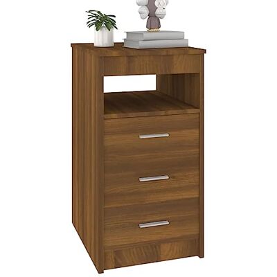CWCQGH Organisateur de rangement au sol avec 3 tiroirs et étagère ouverte, armoire de rangement de fichiers blanche pour salon, étude, cuisine, bureau à domicile (chêne marron) CWCQGH Organisateur de rangement au sol avec 3 tiroirs et étagère ouverte, armoire de rangement de fichiers blanche pour salon, étude, cuisine, bureau à domicile (chêne marron)