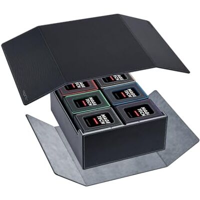 Mage Tech Commander Plus Collection – Boîte de rangement Commander Plus 6 Deck Box et 1 étui de rangement Overseer – Noir/gris Mage Tech Commander Plus Collection – Boîte de rangement Commander Plus 6 Deck Box et 1 étui de rangement Overseer – Noir/gris