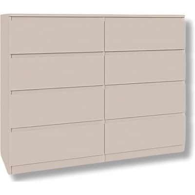 YUMEBLY Commode avec 8 tiroirs Kashmir 120 cm Idéale pour chambre, salon, chambre d’enfant et bureau Grande commode spacieuse 120x97x40 cm YUMEBLY Commode avec 8 tiroirs Kashmir 120 cm Idéale pour chambre, salon, chambre d’enfant et bureau Grande commode spacieuse 120x97x40 cm