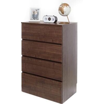 Iris Ohyama , Chiffonier, Buffet, Armoire de chambre, Meuble de rangement, Commode Multifonction, 4 tiroirs coulissants, Moderne, Robuste, Salon Wooden Chest WCH 590- Marron Iris Ohyama , Chiffonier, Buffet, Armoire de chambre, Meuble de rangement, Commode Multifonction, 4 tiroirs coulissants, Moderne, Robuste, Salon Wooden Chest WCH 590- Marron