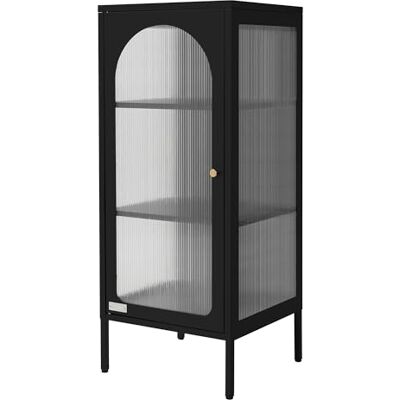 ML DESIGN modern living ML-Design Vitrine de Salon 42x102,5x40 cm, Noir, Armoire Étroite avec 3 Compartiments de Rangement/Étagères et 1 Porte, Métallique en Acier, Style Industriel, Bibliothèque de Classement pour Bureau ML DESIGN modern living ML-Design Vitrine de Salon 42x102,5x40 cm, Noir, Armoire Étroite avec 3 Compartiments de Rangement/Étagères et 1 Porte, Métallique en Acier, Style Industriel, Bibliothèque de Classement pour Bureau
