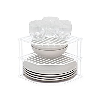 simplywire Range-assiettes à 3 niveaux Organisateur de placard de cuisine Blanc simplywire Range-assiettes à 3 niveaux Organisateur de placard de cuisine Blanc