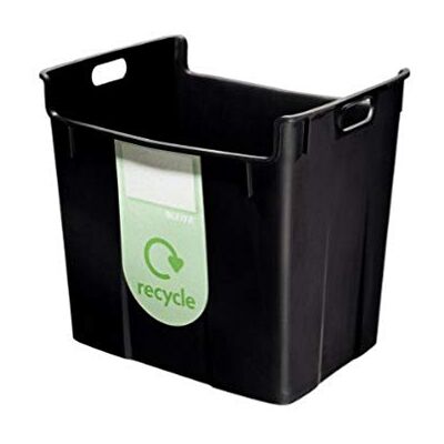 Leitz Plus Corbeille à papier en polypropylène 40 L 100% recyclable Noir Lot de 1 Leitz Plus Corbeille à papier en polypropylène 40 L 100% recyclable Noir Lot de 1