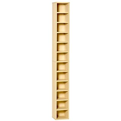 HOMCOM Rangements pour CD et DVD Tour CD, 21 x 20 x 175 cm, Bois Naturel Étagère Colonne de Rangement, Meuble de Rangement, 12 Compartiments, Capacité Max. 204 CD HOMCOM Rangements pour CD et DVD Tour CD, 21 x 20 x 175 cm, Bois Naturel Étagère Colonne de Rangement, Meuble de Rangement, 12 Compartiments, Capacité Max. 204 CD