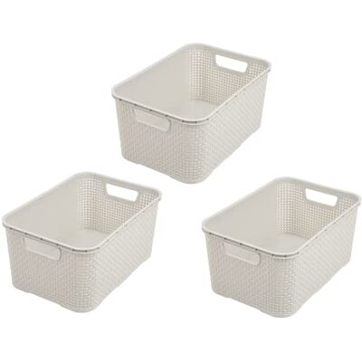 BranQ Home essential 5901098045902 Panier en rotin design ensemble de 4 tailles S 7 l, crème BranQ Home essential 5901098045902 Panier en rotin design ensemble de 4 tailles S 7 l, crème