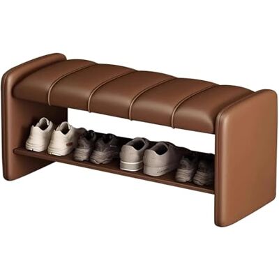 VZXATYOP Banc À Chaussures À 2 Niveaux Avec Siège Rembourré En Cuir PU For Entrée Et Rangement De Chaussures Multi-pièces For Chambre À Coucher Salon Placard(Brown,80 x 35 x 42 cm) VZXATYOP Banc À Chaussures À 2 Niveaux Avec Siège Rembourré En Cuir PU For Entrée Et Rangement De Chaussures Multi-pièces For Chambre À Coucher Salon Placard(Brown,80 x 35 x 42 cm)