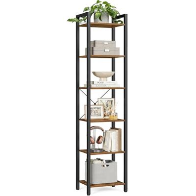 VASAGLE Étagère 6 Niveaux, Bibliothèque, Meuble de Rangement, pour Bureau, Salon, Chambre, 30 x 40 x 187,5 cm, Style Industriel, Marron Rustique et Noir d'encre LLS101B01 VASAGLE Étagère 6 Niveaux, Bibliothèque, Meuble de Rangement, pour Bureau, Salon, Chambre, 30 x 40 x 187,5 cm, Style Industriel, Marron Rustique et Noir d'encre LLS101B01