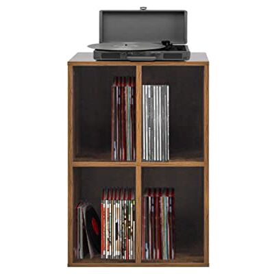 VDD Meuble pour disque vinyle LP rangement meuble pour tourne-disque brun VDD Meuble pour disque vinyle LP rangement meuble pour tourne-disque brun