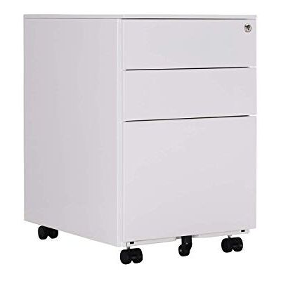 OFITURIA ® Classeur métallique blanc avec serrure pour bureau, tiroir avec roulettes, 3 tiroirs, livré monté 52 x 39 x 60 cm OFITURIA ® Classeur métallique blanc avec serrure pour bureau, tiroir avec roulettes, 3 tiroirs, livré monté 52 x 39 x 60 cm