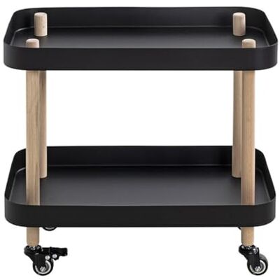 PEGANE Chariot de Service, desserte en Bois Coloris Naturel et métal Noir -Longueur 50 x Profondeur 30 x Hauteur 47 cm PEGANE Chariot de Service, desserte en Bois Coloris Naturel et métal Noir -Longueur 50 x Profondeur 30 x Hauteur 47 cm