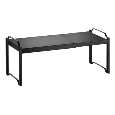 Wintem Étagère extensible de cuisine en métal, organisateur de gain de place avec étagères réglables pour armoire et garde-manger, capacité 10 kg Wintem Étagère extensible de cuisine en métal, organisateur de gain de place avec étagères réglables pour armoire et garde-manger, capacité 10 kg