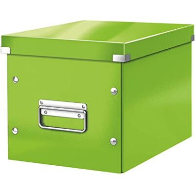 Leitz Click & Store 61090054 Boîte de rangement avec couvercle Taille moyenne Pour étagères dans le salon ou le bureau Boîte de transport en carton rigide 80% recyclé Poignées métalliques Leitz Click & Store 61090054 Boîte de rangement avec couvercle Taille moyenne Pour étagères dans le salon ou le bureau Boîte de transport en carton rigide 80% recyclé Poignées métalliques