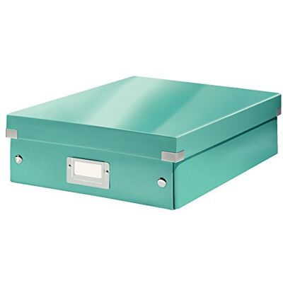 Leitz Click & Store WOW Boîte Organisateur Médias, pour Stockage et Organisation de Câbles et de Papeterie, Convient à la Maison et au Bureau, Bleu Ice, 60580051 Leitz Click & Store WOW Boîte Organisateur Médias, pour Stockage et Organisation de Câbles et de Papeterie, Convient à la Maison et au Bureau, Bleu Ice, 60580051