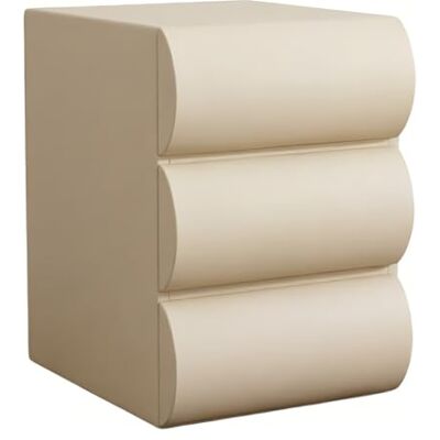 L8p2B5s7 Table de chevet Table de chevet à trois tiroirs incurvés for le rangement et l'organisation la chambre coucher(Blanc,Moyen) L8p2B5s7 Table de chevet Table de chevet à trois tiroirs incurvés for le rangement et l'organisation la chambre coucher(Blanc,Moyen)