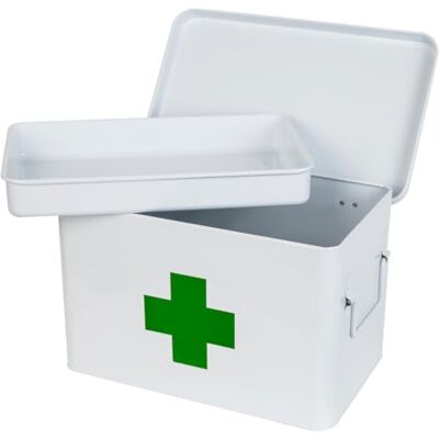 HMF Armoire à pharmacie en métal pour rangement de médicaments 32,5 x 20 x 20,5 cm Blanc HMF Armoire à pharmacie en métal pour rangement de médicaments 32,5 x 20 x 20,5 cm Blanc