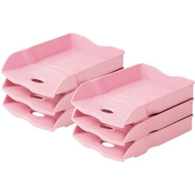 HAN 6x bac à courrier RE-LOOP rose pastel A4/C4 empilable 100% recyclé HAN 6x bac à courrier RE-LOOP rose pastel A4/C4 empilable 100% recyclé