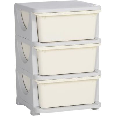HOMCOM Tour de Rangement en Plastique pour Enfants 3 Tiroirs Crème Meuble de Rangement avec Boîtes, Tiroirs Jouet, pour Chambre d'Enfant Crèche Salon, Garçons Filles 3-6 Ans HOMCOM Tour de Rangement en Plastique pour Enfants 3 Tiroirs Crème Meuble de Rangement avec Boîtes, Tiroirs Jouet, pour Chambre d'Enfant Crèche Salon, Garçons Filles 3-6 Ans