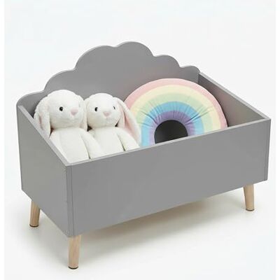 Spetebo Coffre de rangement pour enfant en bois gris 58 x 45 cm Boîte de rangement au design adapté aux enfants pour jouets et livres, boîte à jouets, coffre en bois Spetebo Coffre de rangement pour enfant en bois gris 58 x 45 cm Boîte de rangement au design adapté aux enfants pour jouets et livres, boîte à jouets, coffre en bois