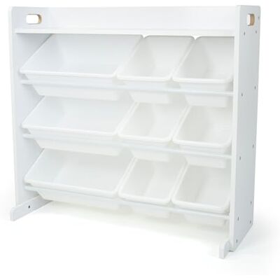 Humble Crew étagère pour enfants, organisateur de jouets moderne avec 9 bacs en tissu, meuble de rangement solide et élégant, blanc/blanc Humble Crew étagère pour enfants, organisateur de jouets moderne avec 9 bacs en tissu, meuble de rangement solide et élégant, blanc/blanc