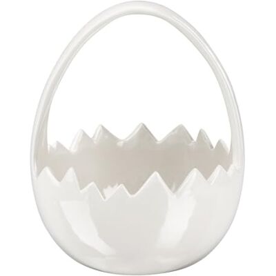 Ideen mit Herz Panier en forme de coquille d'œuf 15,2 cm de haut, 12,1 cm de large, 11,5 cm de profondeur Brillant Blanc Décoration de Pâques Ideen mit Herz Panier en forme de coquille d'œuf 15,2 cm de haut, 12,1 cm de large, 11,5 cm de profondeur Brillant Blanc Décoration de Pâques