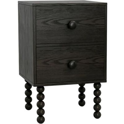 L8p2B5s7 Table de chevet Table de chevet à deux tiroirs avec pieds tournés décoratifs for chambre coucher et salon(Noir) L8p2B5s7 Table de chevet Table de chevet à deux tiroirs avec pieds tournés décoratifs for chambre coucher et salon(Noir)