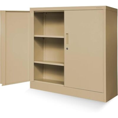 Jan Nowak Armoire de Bureau C001B Armoire métallique de rangement 2 étagères réglables Revêtue de poudre Verrouillable (Beige) Jan Nowak Armoire de Bureau C001B Armoire métallique de rangement 2 étagères réglables Revêtue de poudre Verrouillable (Beige)