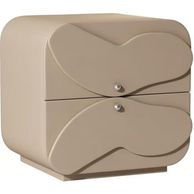 L8p2B5s7 Table de chevet Table de nuit cubique à coins arrondis avec deux tiroirs for l'organisation du rangement dans la chambre coucher(Brown,Moyen) L8p2B5s7 Table de chevet Table de nuit cubique à coins arrondis avec deux tiroirs for l'organisation du rangement dans la chambre coucher(Brown,Moyen)