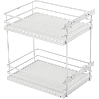GTV MOVIXPRO Panier de cuisine amovible à 2 niveaux, pour meuble de 300 mm, fond plein antidérapant, charge 15 kg, réglage 3D, blanc GTV MOVIXPRO Panier de cuisine amovible à 2 niveaux, pour meuble de 300 mm, fond plein antidérapant, charge 15 kg, réglage 3D, blanc