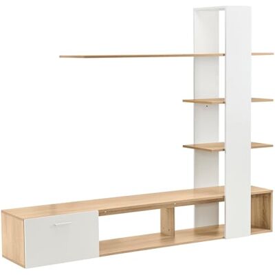 infirack Ensemble de meubles de salon 3 pièces Éclairage LED blanc brillant 1 meuble TV 1 vitrine de salon 1 étagère suspendue infirack Ensemble de meubles de salon 3 pièces Éclairage LED blanc brillant 1 meuble TV 1 vitrine de salon 1 étagère suspendue