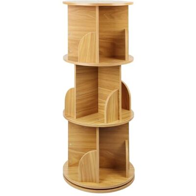 LANTUS Bibliothèque Enfant, 98CM Bibliothèque à 3 NiveauxÉtagère à Livres Pivotante à 360°, pour Chambre d'enfant, Salle de Jeux-40 x 40 x 97 cm (Couleur Bois d'origine) LANTUS Bibliothèque Enfant, 98CM Bibliothèque à 3 NiveauxÉtagère à Livres Pivotante à 360°, pour Chambre d'enfant, Salle de Jeux-40 x 40 x 97 cm (Couleur Bois d'origine)