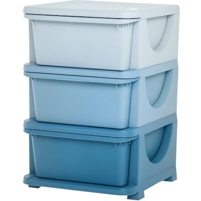 HOMCOM Tour de Rangement en Plastique pour Enfants 3 Tiroirs Bleu Meuble de Rangement avec Boîtes, Tiroirs Jouet, pour Chambre d'Enfant Crèche Salon, Garçons Filles 3-6 Ans HOMCOM Tour de Rangement en Plastique pour Enfants 3 Tiroirs Bleu Meuble de Rangement avec Boîtes, Tiroirs Jouet, pour Chambre d'Enfant Crèche Salon, Garçons Filles 3-6 Ans