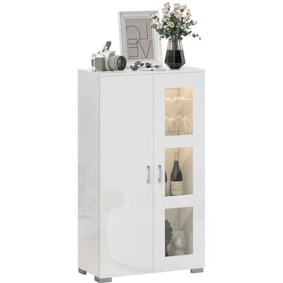 HOMCOM Vitrine Blanc avec LED 16 Couleurs et télécommande, Haute Brillance, Meuble Salon Moderne, Buffet pour Cuisine 71x35x126cm HOMCOM Vitrine Blanc avec LED 16 Couleurs et télécommande, Haute Brillance, Meuble Salon Moderne, Buffet pour Cuisine 71x35x126cm