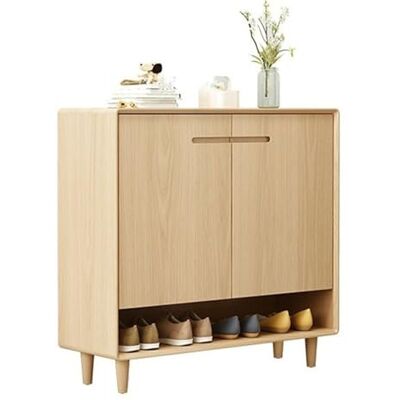 NexaGeniX Rangement chaussures Organisateur d'armoire à chaussures autoportant 5 niveaux for l'entrée, armoire de rangement en bois, avec 2 portes, étagères réglables(Natural,80cm) NexaGeniX Rangement chaussures Organisateur d'armoire à chaussures autoportant 5 niveaux for l'entrée, armoire de rangement en bois, avec 2 portes, étagères réglables(Natural,80cm)