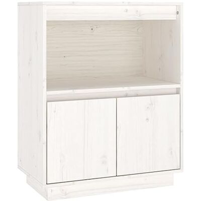vidaXL Buffet Armoire de Rangement Meuble de Rangement Armoire Latérale Salle de Séjour Salon Intérieur Blanc 60x34x75 cm Bois Massif de Pin vidaXL Buffet Armoire de Rangement Meuble de Rangement Armoire Latérale Salle de Séjour Salon Intérieur Blanc 60x34x75 cm Bois Massif de Pin
