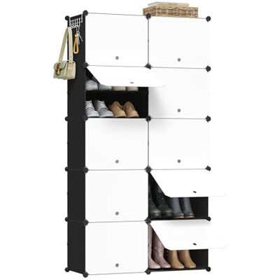WOLTU Étagère à chaussures avec 10 compartiments Rangement à chaussures pour 40 paires de chaussures Meuble à chaussures pour couloir, salon, chambre à coucher Organiseur de chaussures avec WOLTU Étagère à chaussures avec 10 compartiments Rangement à chaussures pour 40 paires de chaussures Meuble à chaussures pour couloir, salon, chambre à coucher Organiseur de chaussures avec