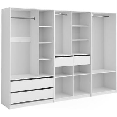 Vicco Armoire à vêtements "Elmo", Blanc, 280x200cm Lot de 3, pour un rangement flexible de différents types de vêtements Vicco Armoire à vêtements "Elmo", Blanc, 280x200cm Lot de 3, pour un rangement flexible de différents types de vêtements