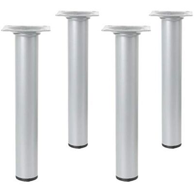 Amig Lot de 4 Pieds Ronds pour Meuble 30X100 cm Acier Pour Tables Basses, Tables de Nuit, Commodes... Embout Anti-rayures Résistants Noir Visserie incluse Amig Lot de 4 Pieds Ronds pour Meuble 30X100 cm Acier Pour Tables Basses, Tables de Nuit, Commodes... Embout Anti-rayures Résistants Noir Visserie incluse