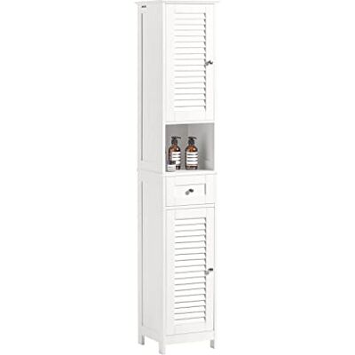 SoBuy Meuble Colonne Salle de Bain Blanc Armoire Rangement Haute avec 2 Portes, 1 Tiroir et Niche Ouverte meuble de rangement pour salle de bain,WC, SDB, Toilette ou Cuisine 32x170x30cm FRG236-W SoBuy Meuble Colonne Salle de Bain Blanc Armoire Rangement Haute avec 2 Portes, 1 Tiroir et Niche Ouverte meuble de rangement pour salle de bain,WC, SDB, Toilette ou Cuisine 32x170x30cm FRG236-W