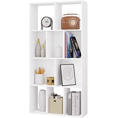 WOLTU Bibliothèque Étagère 4 Niveaux 10 Compartiments, Meuble de Rangement Cube en Bois d’Ingénierie, 60x20x120 cm, Blanc WOLTU Bibliothèque Étagère 4 Niveaux 10 Compartiments, Meuble de Rangement Cube en Bois d’Ingénierie, 60x20x120 cm, Blanc